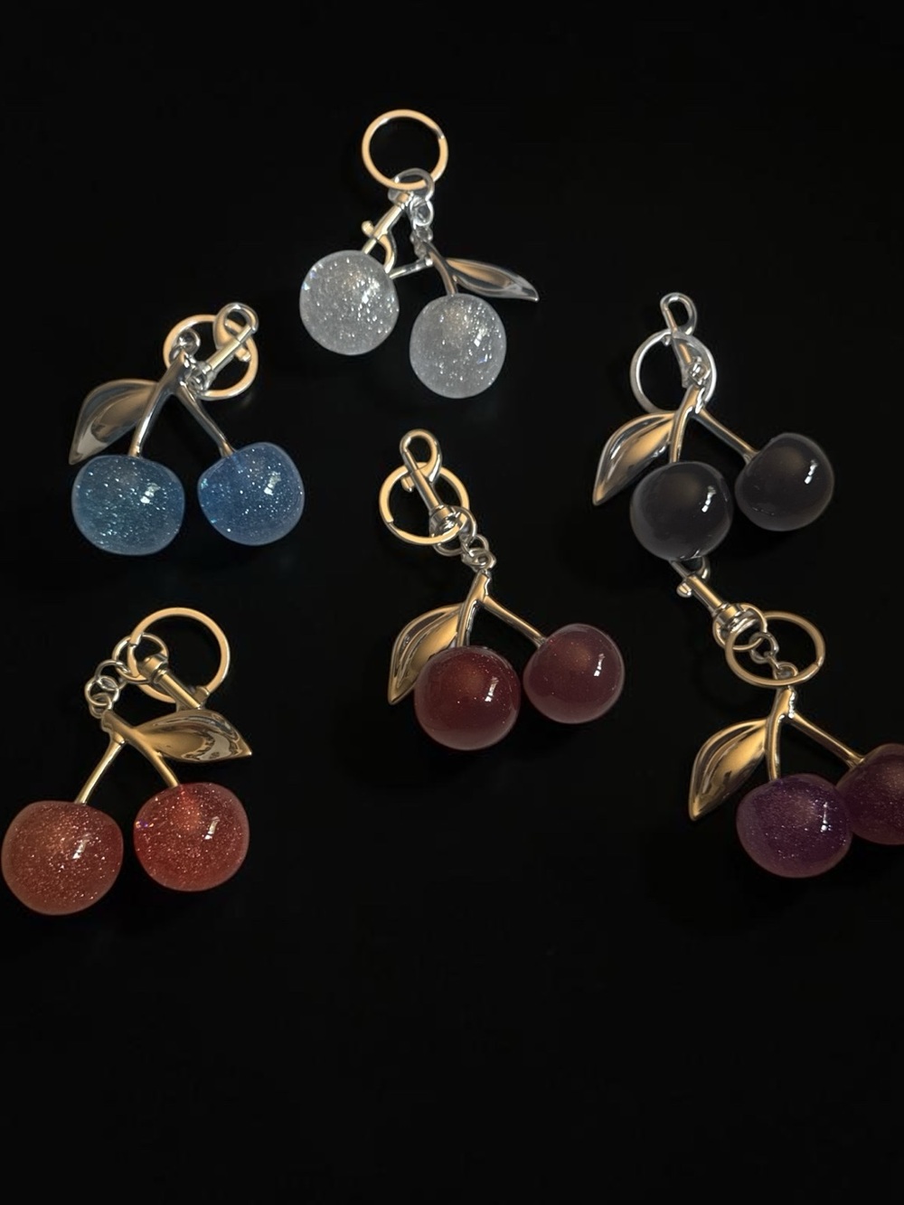 Cherry Bag Charm Keychains - Assorted - ‼️PICK ONE‼️ (silver tone hardware) - Picture 3 of 10